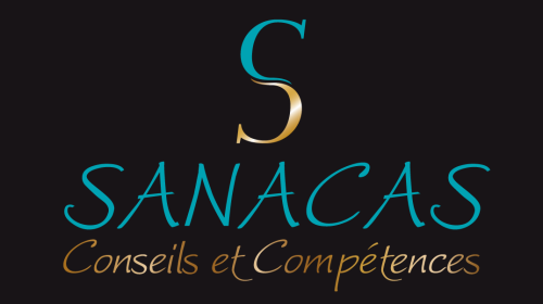 logo sanacas sur fond noir